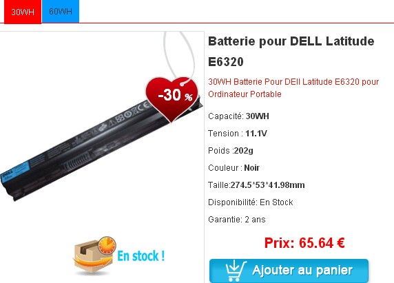 Batterie  dell latitude e6320