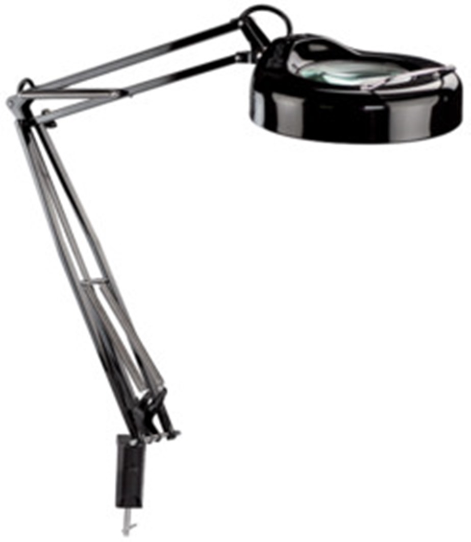 Lot 2.Lampe loupe. en metal blanc...