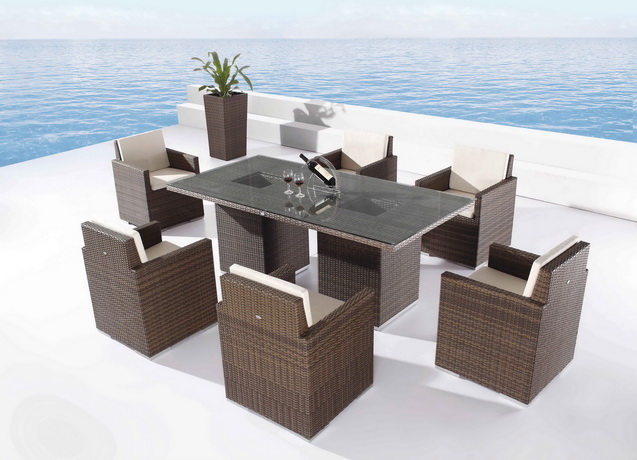 SALON DE JARDIN "MILANO" EN WICKER