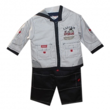 Ensemble deux pièces motif bateau pour bébé garçon