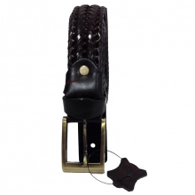 Ceinture tressée en cuir avec boucle ardillon