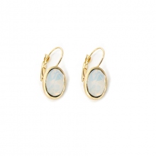 Boucles d’oreilles ovales avec sertissures