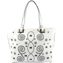 Sac à main avec volutes brodées et longues sangles
