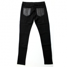 Pantalon avec poches en cuir matélassé
