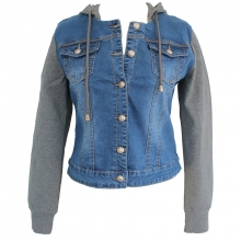 Magnifique veste en jeans avec capuche