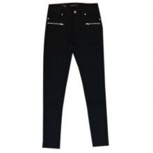 Pantalon femme taille haute avec poches zippées