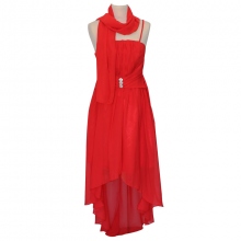 Robe de soirée queue de pie avec écharpe