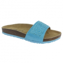 Sandales orthopédiques bleues parées de strass
