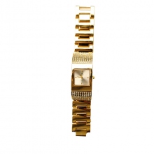 Montre bijou dorée décorée de strass
