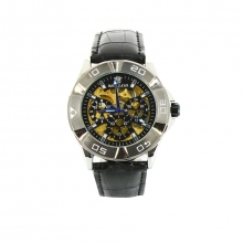 Montre automatique pour homme avec cadran transparent rond