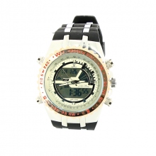 Montre multifonction en métal pour homme avec double affichage