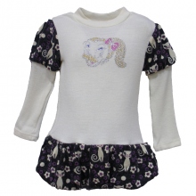 Robe boule fille avec effet deux tons