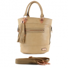 Sac cabas multizip orné de pompons
