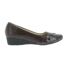 Ballerines compensées avec bout reptile