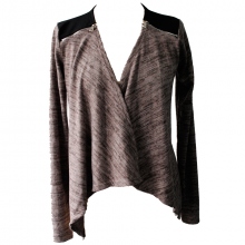 Gilet chiné avec des zips décoratifs