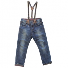 Jeans délavé garçon avec bretelles
