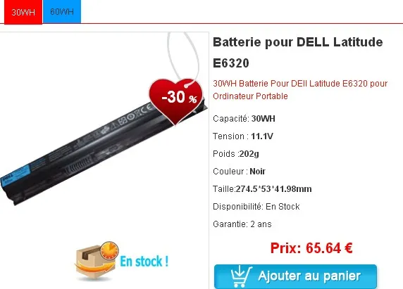 Batterie  dell latitude e6320