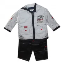 Ensemble deux pièces motif bateau pour bébé garçon