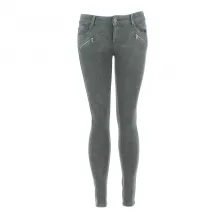 Jeans skinny gris foncé avec poches zippées