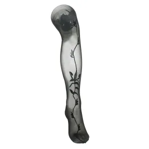 Collants voiles avec motif fleuri devant