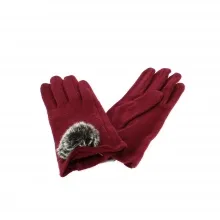 Gants courts parés de pompons
