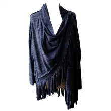 Gilet à franges avec bouton sur le côté
