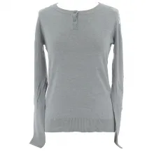Pull tendance avec épaules à dentelles et col boutonné