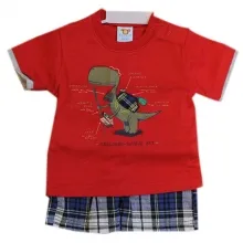 Ensemble t-shirt et short à carreaux pour bébé garçon