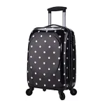 Valise Taille Cabine rigide noir blanc ultra leger shine 4 roues PARTY PRINCE