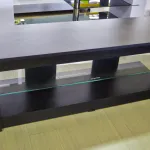 MEUBLE TV PLASMA COULEUR WENGUE VITRE