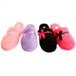 Pantoufles en fausse fourrrure pour femme avec nœud