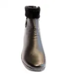 Bottines avec zip et motif fantaisie sur le côté 