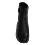 Bottines femme décorées de bouton avec zip côté