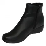 Bottines femme décorées de bouton avec zip côté