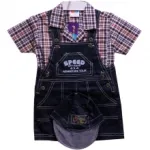 Magnifique ensemble salopette et chemise avec casquette pour bébé garçon