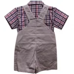 Magnifique ensemble salopette et chemise avec casquette pour bébé garçon