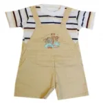 Ensemble salopette et t-shirt strié pour bébé garçon