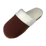 Chaussons ornés de motif losange avec revers fourré