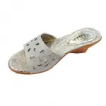 Mules pailletées avec motif perforé