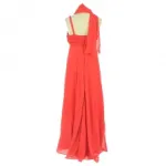 Robe de soirée longue avec motif roses et ceinture tressée