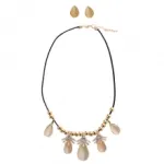 Parure chic décorée de perles dorées et pierres