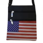 Sac bandoulière vertical multipoche avec motif drapeau américain
