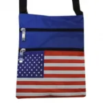 Sac bandoulière vertical multipoche avec motif drapeau américain