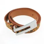 Ceinture imprimée léopard avec boucle en métal