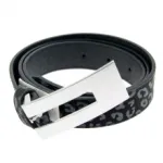 Ceinture imprimée léopard avec boucle en métal