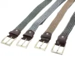 Ceinture tressée fashion avec boucle ardillon en métal