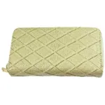 Portefeuille avec motif de losanges et double zip