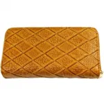 Portefeuille avec motif de losanges et double zip