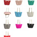 Sac de plage tendance avec double anses torsadée et fermoir zippé