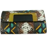 Pochette reptile avec fermoir doré
